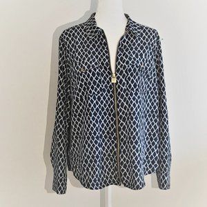 Michael Kors Zip Up Long Sleeve Blouse